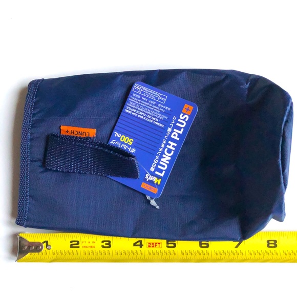 3/$15 NEW Lunch + Thermal Bottle Bag Carrier Insulated Drawstring Navy Blue - Picture 8 of 16